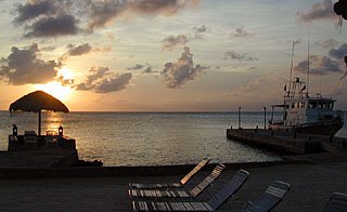 Scuba Club Cozumel, dock at sunset
